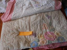 Vintage Handmade Baby Quilt and Pillow Sham