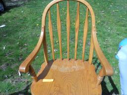 Vintage Wood Swivel Barstool