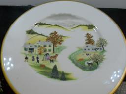 Shenango China Plate, Farm Scene