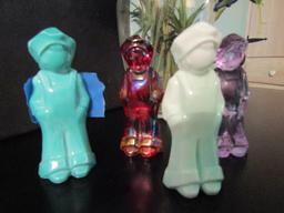 Lot of 4 Vintage Art Glass Figurines