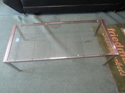 Glass and Metal Coffee Table