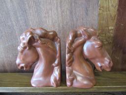 Pair Horse Head Bookends, Ceramic