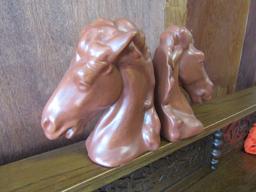 Pair Horse Head Bookends, Ceramic