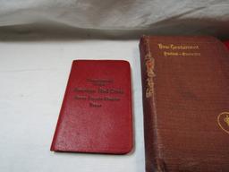 Lot of 3 Pocket Books, Webster, New Testament, American Red Cross