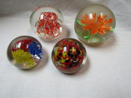 Lot of 4 Glass Paper Weights