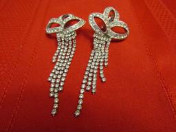 Vintage Givenchy Art Deco Style Rhinestone Earrings