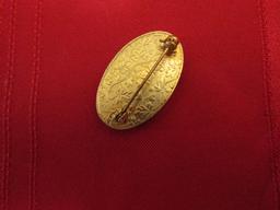 Vintage Gold Tone Needle Point Brooch