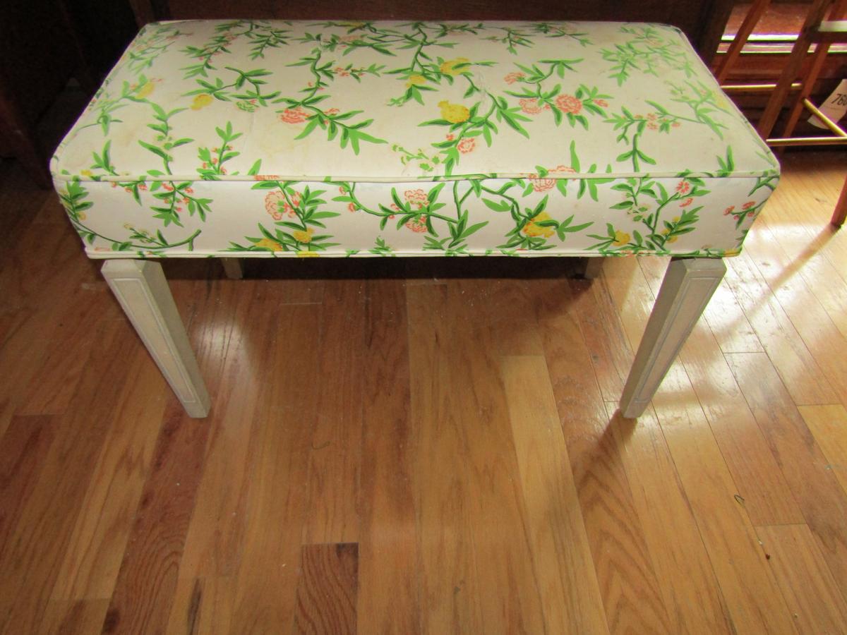 Vintage Padded Vanity Bench