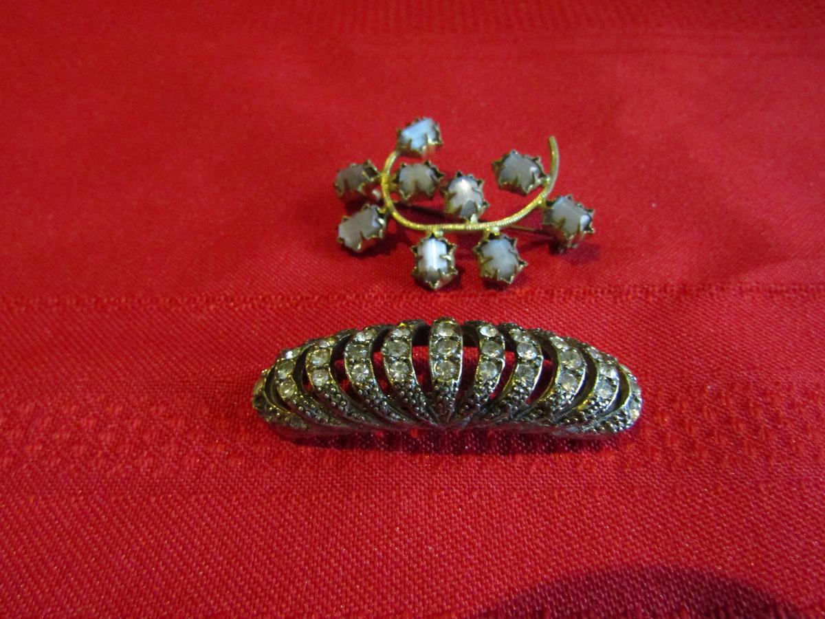 Lot of 2 Vintage Brooch and Clip