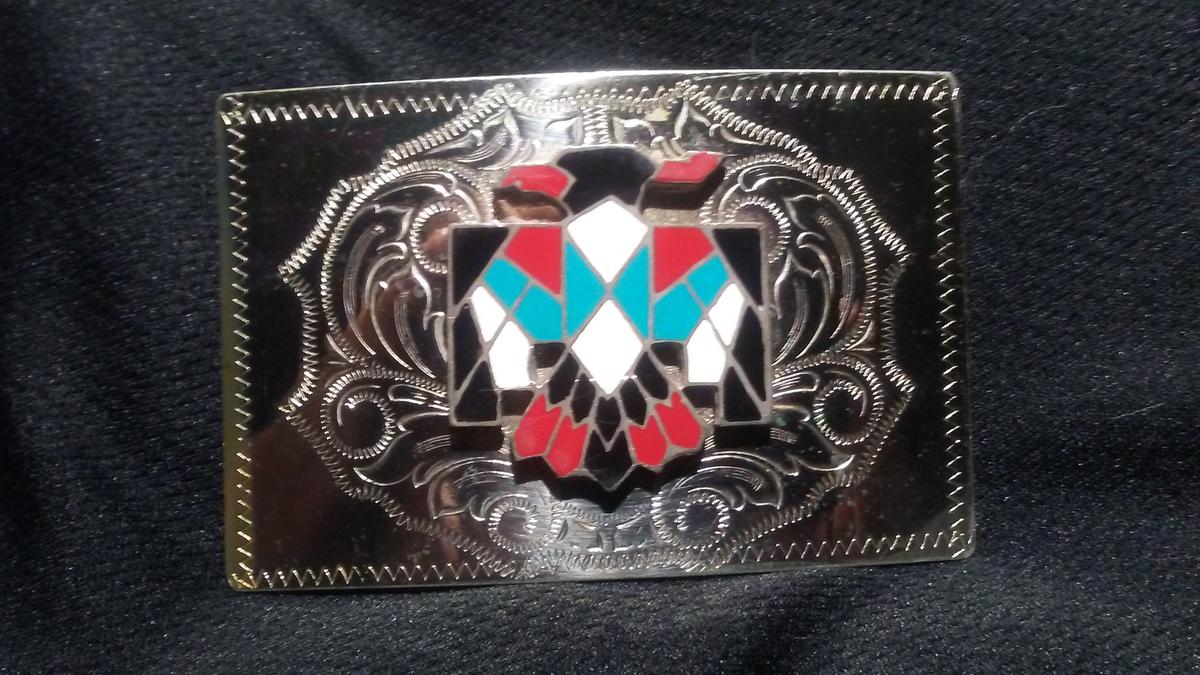 Native American "Navajo" Belt Buckle 4" x 2 3/4"