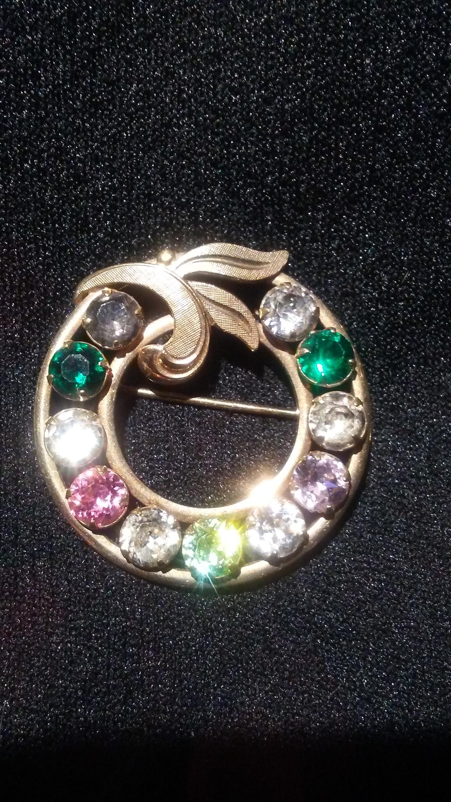 3 pc. Multi-colored Ring and Brooches