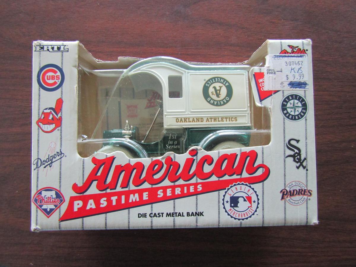 American Pastime Series Oakland Athletics Die Cast Bank, in Original Box