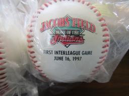 Lot of 2,Baseballs, Manny Ramirez, Jacobs Field 1997 First Interleague Game at Jacobs Field