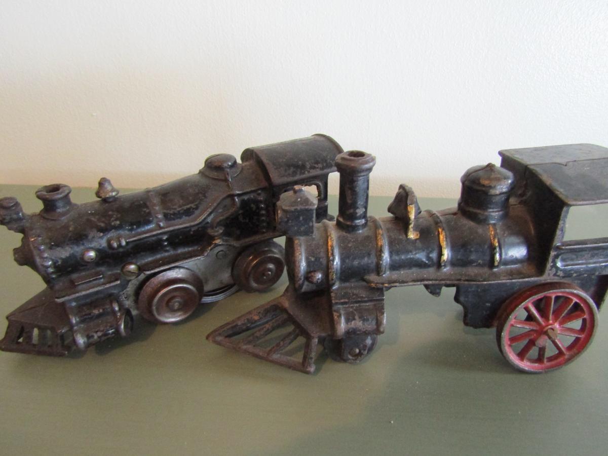 Vintage Cast Iron Push Trains