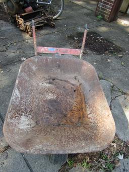 Vintage Steel Wheelbarrow with Rubber Tire