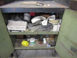 Metal Cabinet with Contents, Welding Rods and Equipment