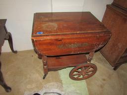 Vintage Wood Tea Cart