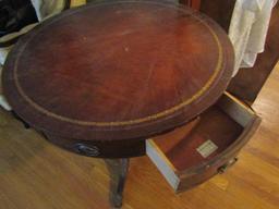Vintage Mahogany Table with Cloth with Drawer