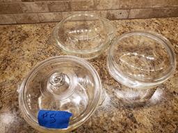 Lot of 3 Pyrex with Lids