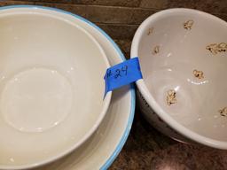 Lot of 3 Large Mixing Bowls