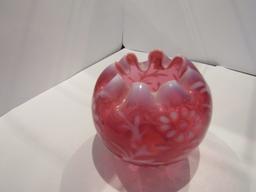 Fenton Cranberry Opalescent Daisy Fern Vase