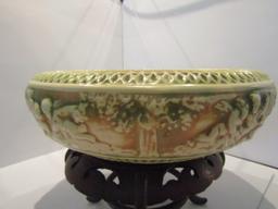 Roseville Pottery Donatello Console Bowl, 1916 era