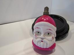 Double Sided Milk Glass Santa Clause