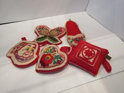 Lot of 5 Felt Hungarian Ornaments