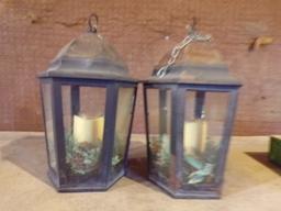 2 Candle holder hanging lanterns