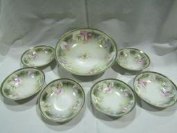 Vintage R S Bowl and 6 Dish Set, Germany
