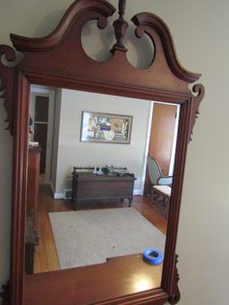 Vintage Wood Frame Mirror, Matches Desk not included