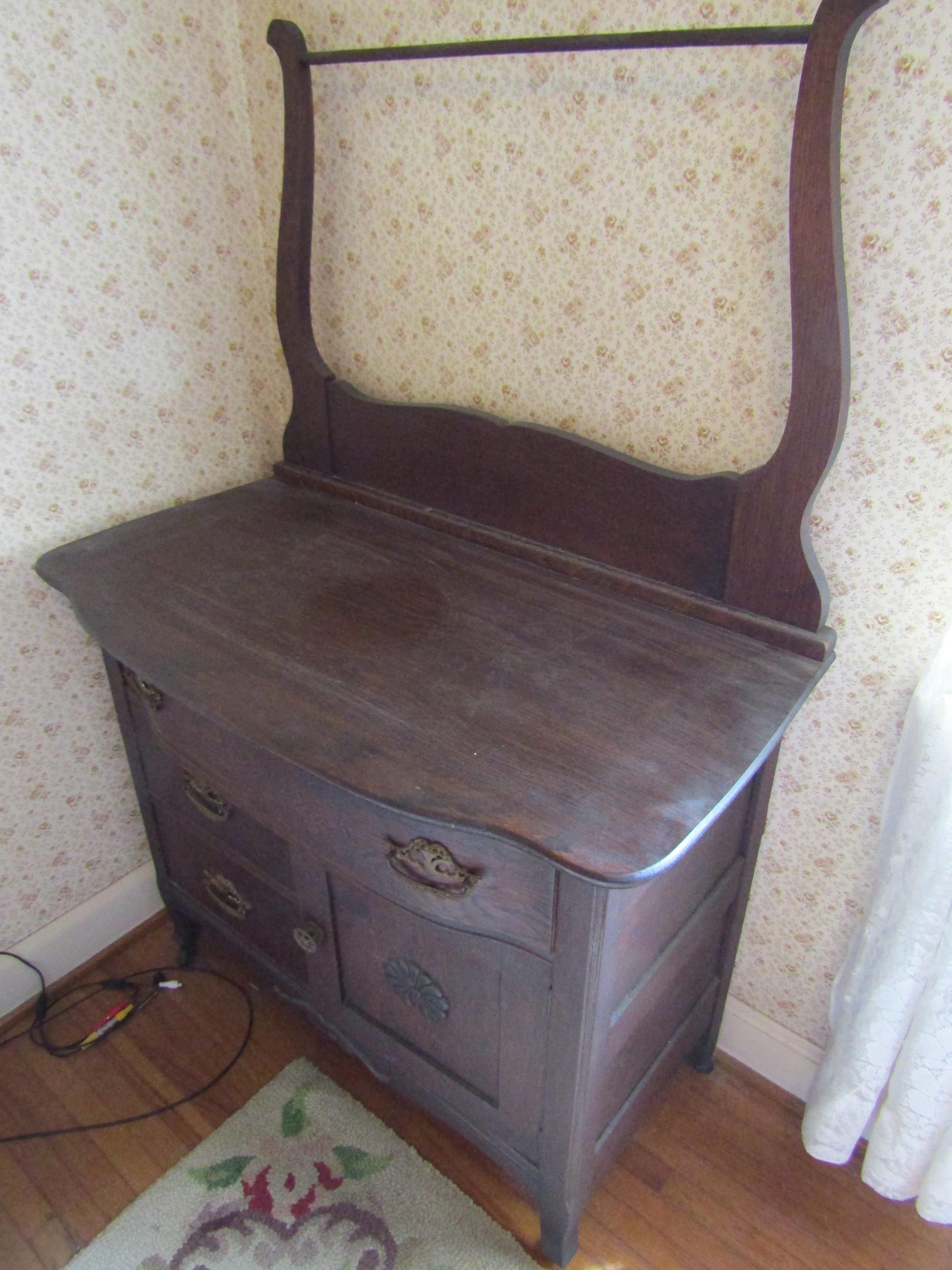 Antique Wood Wash Stand, Dovetail, Krug Bros. & Co., #530