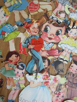 Huge Lot of Vintage Valentine Cut Outs and Others