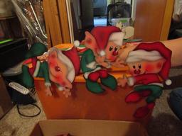 Lot of 10 Vintage Sawdust and Stitches Elf Wood Shelf Setters, 7-9" Tall