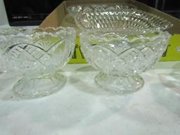 Vintage Glassware, Cut Glass Dishes, Dessert Bowls