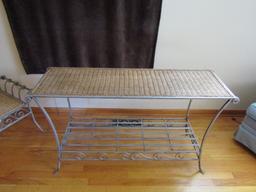 Metal and Wicker Sofa Table, Matches Lots 2 and 4, Like New