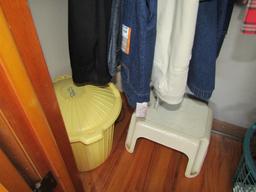 Contents of Closet, Clothes, Lamp, Flowers