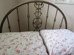 Ornate Metal Headboard and Mattress Set, Bed Complete