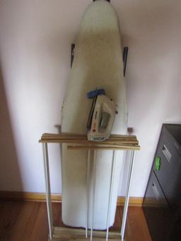 Vintage Ironing Board, Panasonic Iron, Drying Rack