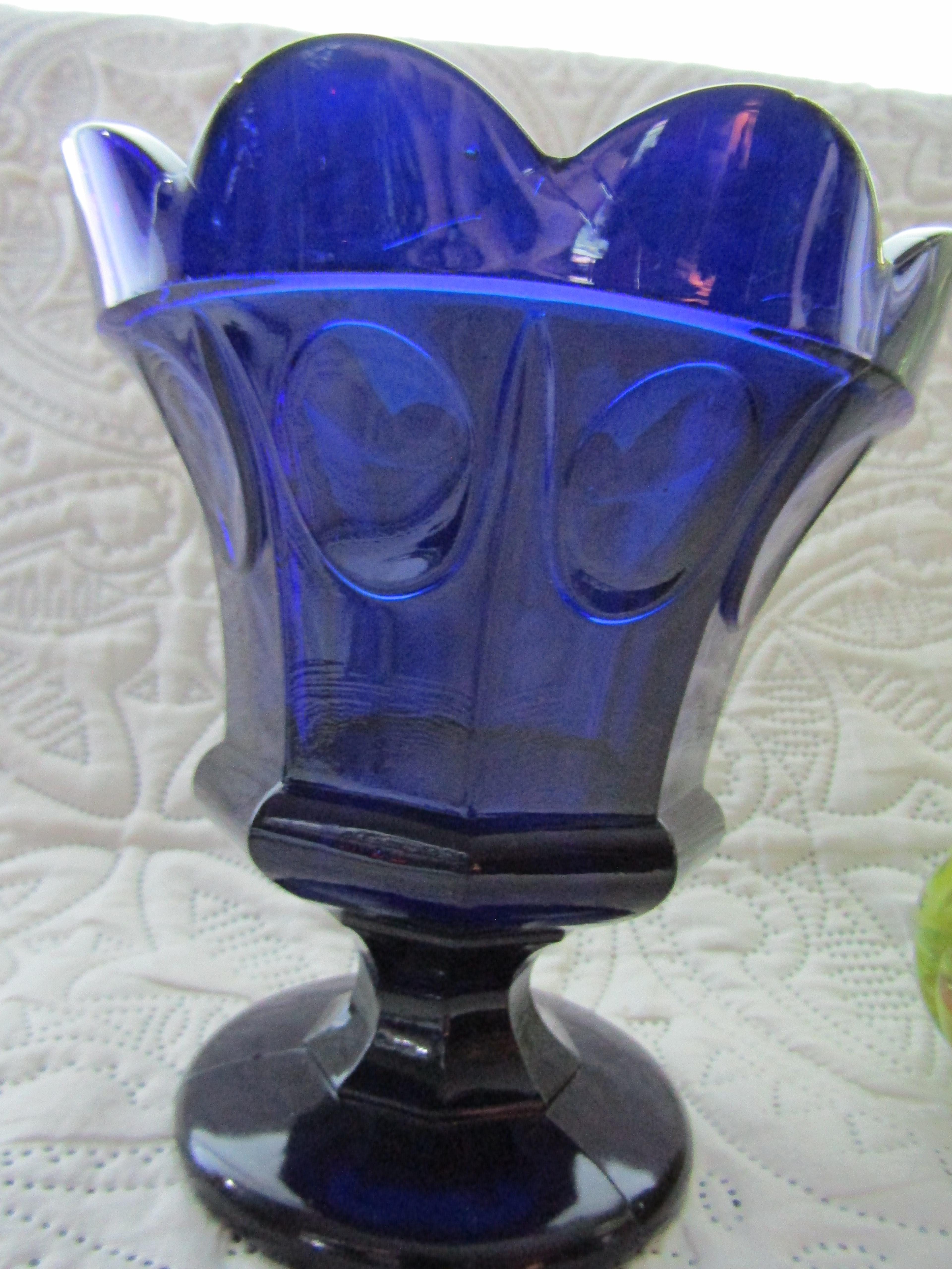 Handblown End of the Day and Cobalt Blue Vases