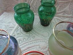 Mid Century Colored Glass Mini Vase Collection