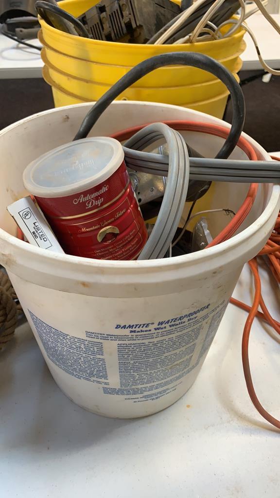 2 buckets of electrical supplies