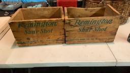 Pair Remington Shur Shot wood boxes