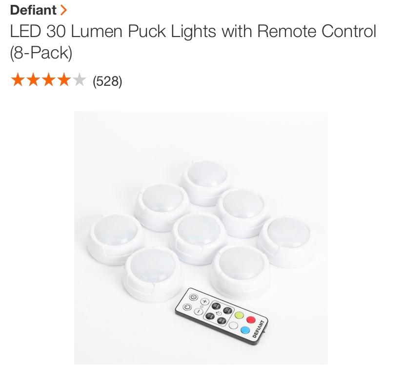 DEFIANT 8pk Color-Changing lights w/remote