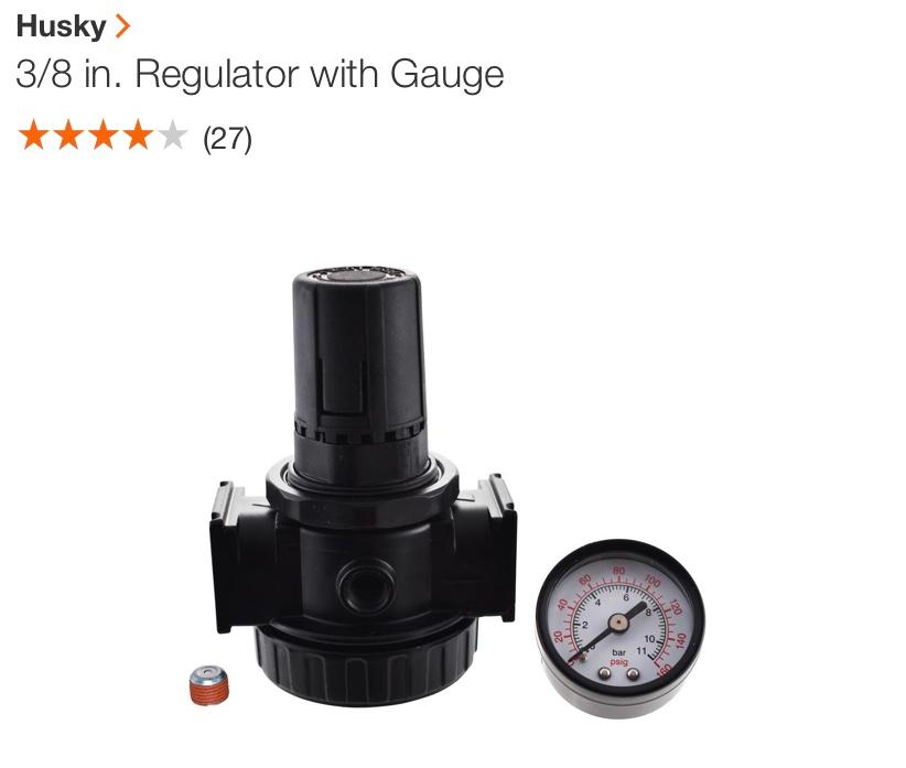 HUSKY 3/8” regulator w/gauge