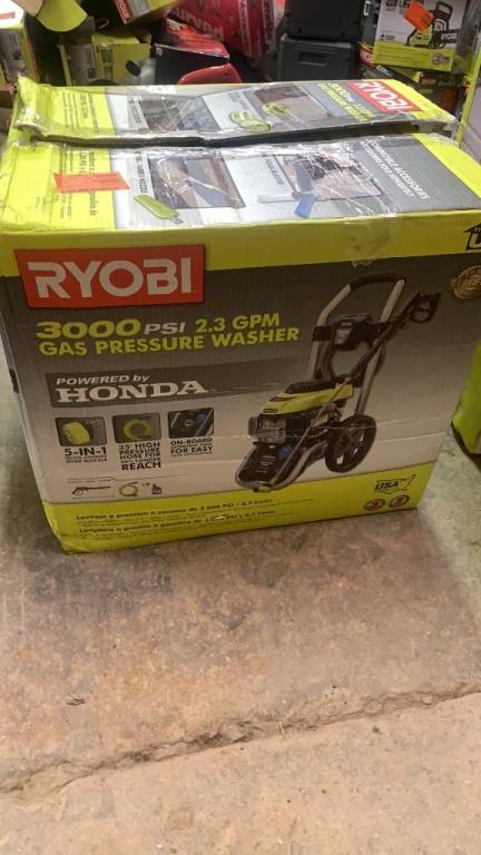 RYOBI 3000PSI/2.3GPM Honda gas pressure washer