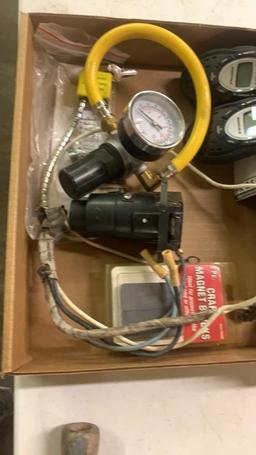 Lot of walkie talkies,regulator,trailer wire
