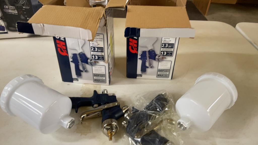 Lot of 2 CH gravity feed spray guns