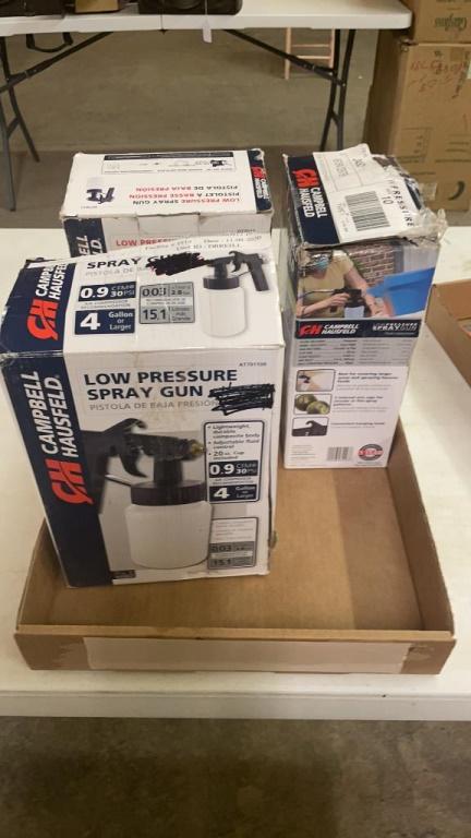 Lot of 3 CH low pressure spray guns