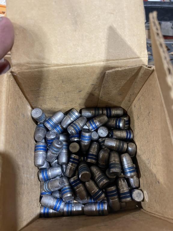 Crate of lead bullets.